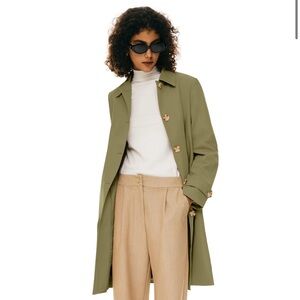 Orolay Sage Green Single-Breasted Hudson Trench, small